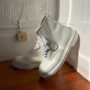 White-out Dr. Martens 1460 Mono Boot - Excellent Condition, Men’s 11